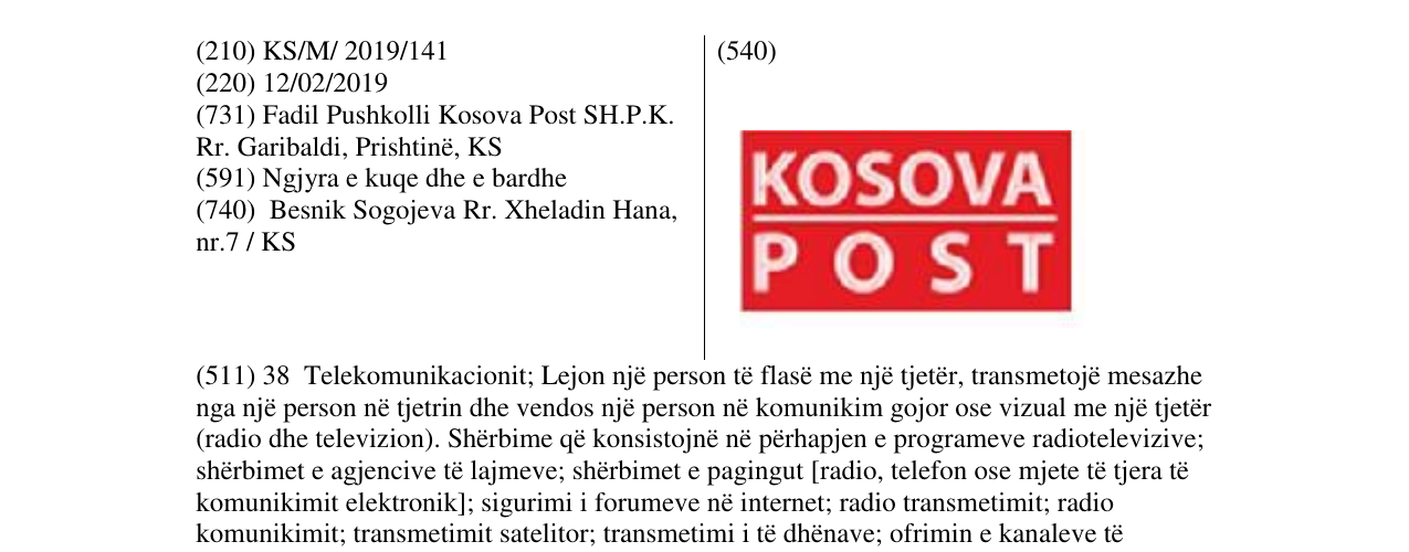 Zëri i markës Markë figurative në buletin