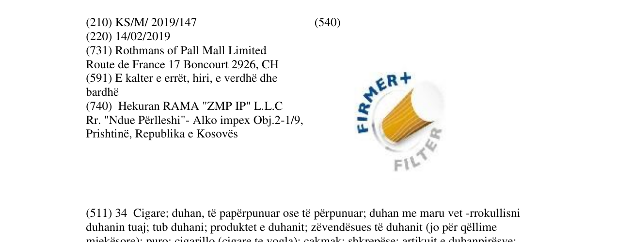 Zëri i markës Markë figurative në buletin