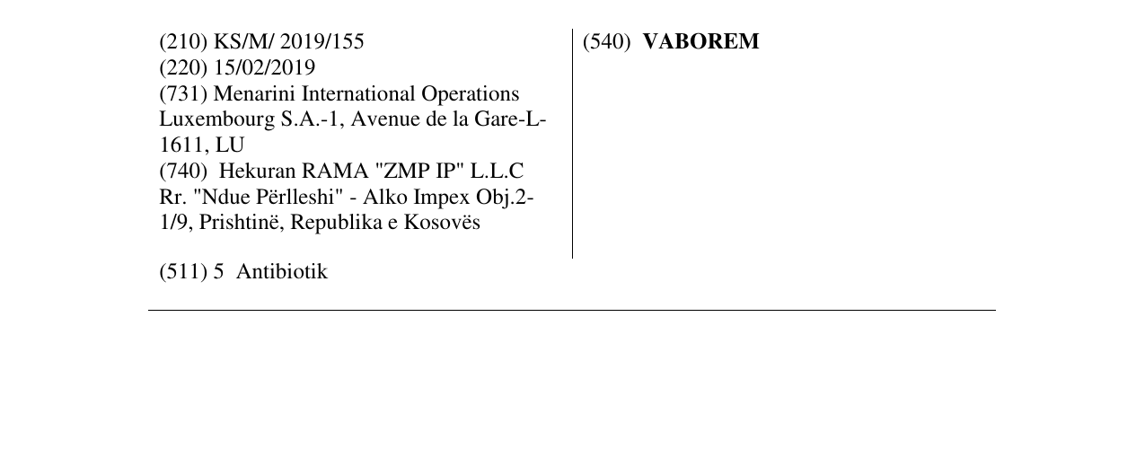 Zëri i markës VABOREM në buletin