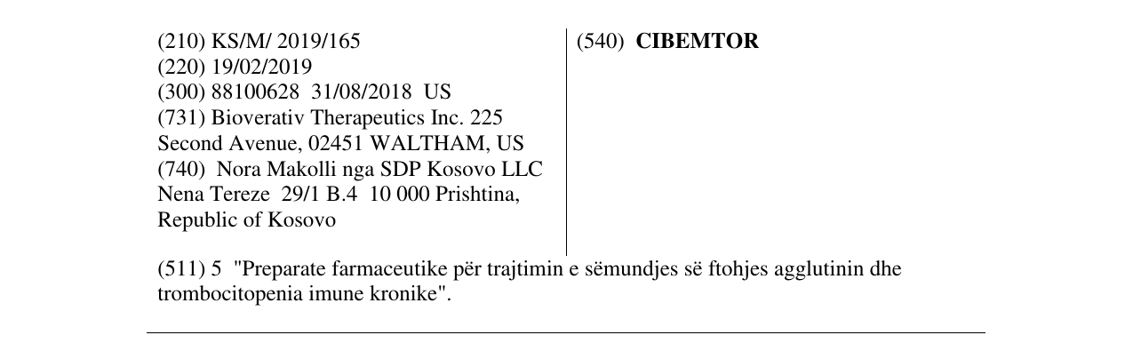 Zëri i markës CIBEMTOR në buletin