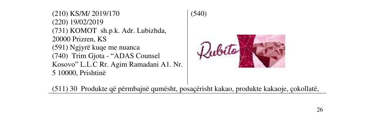Zëri i markës Rubito në buletin