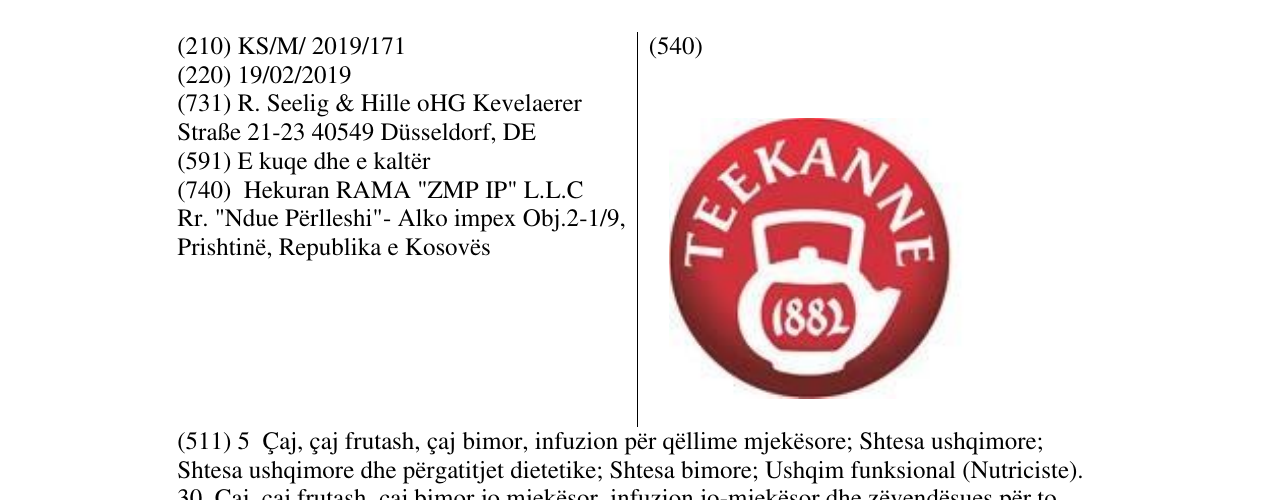 Zëri i markës TEEKANNE në buletin