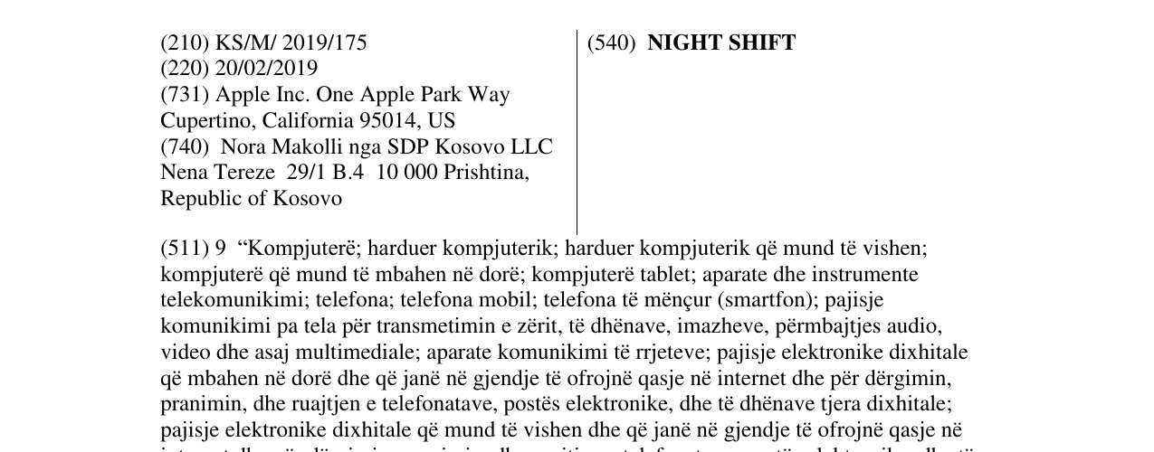 Zëri i markës NIGHT SHIFT në buletin