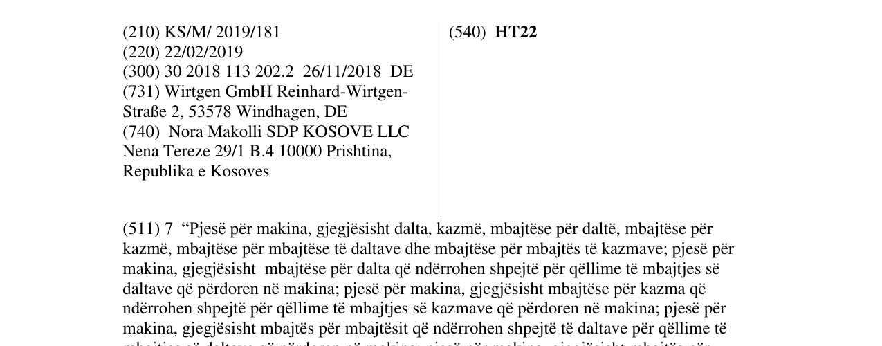 Zëri i markës HT22 në buletin