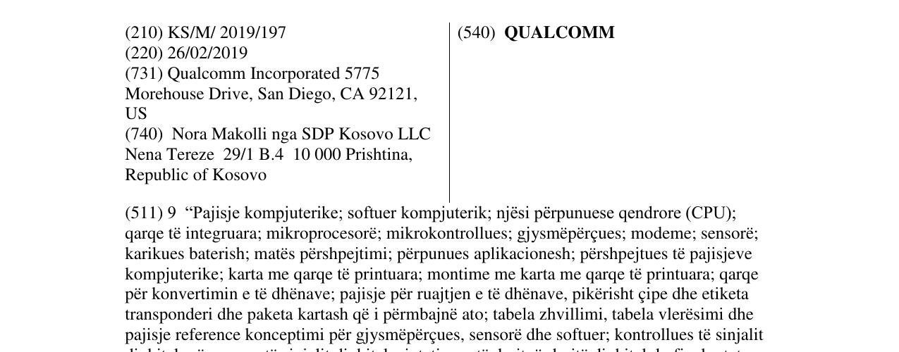 Zëri i markës QUALCOMM në buletin