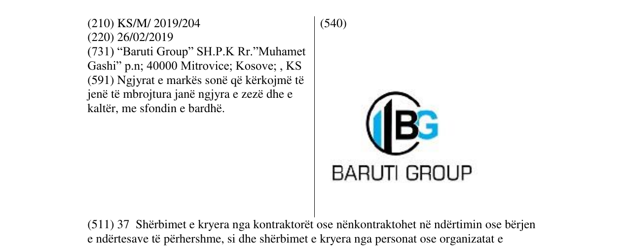 Zëri i markës BARUTI GROUP në buletin