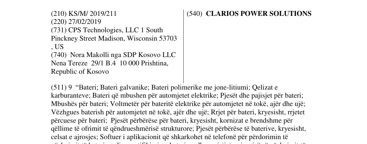 Zëri i markës CLARIOS POWER SOLUTIONS në buletin