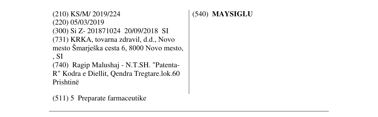 Zëri i markës MAYSIGLU në buletin