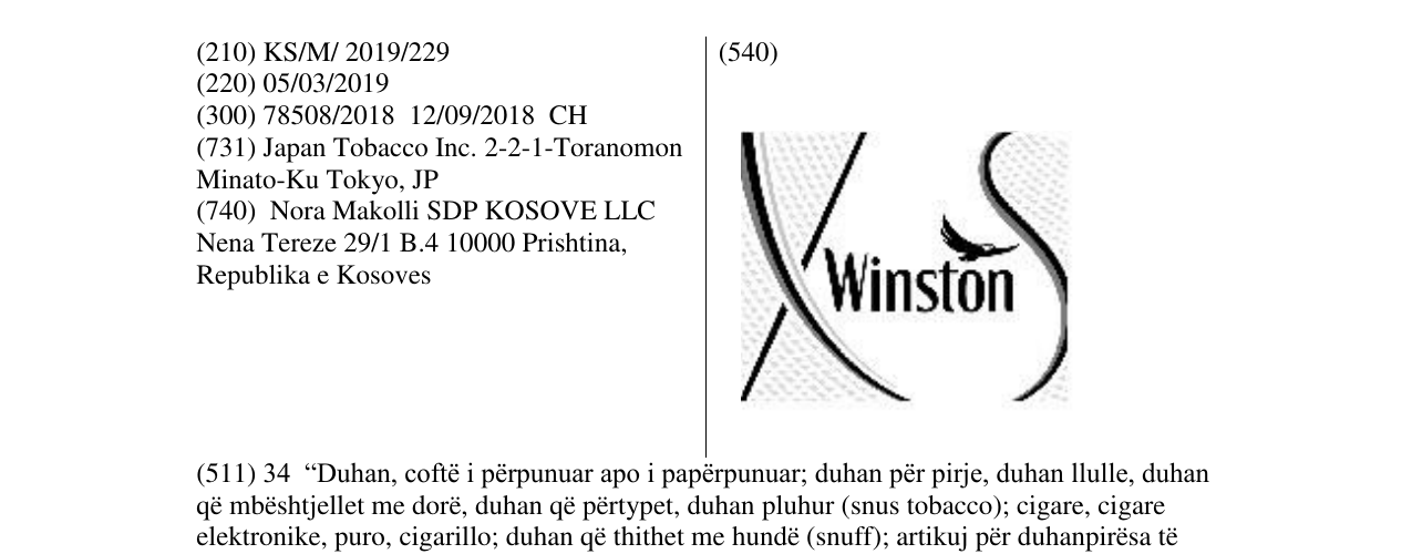 Zëri i markës Winston në buletin