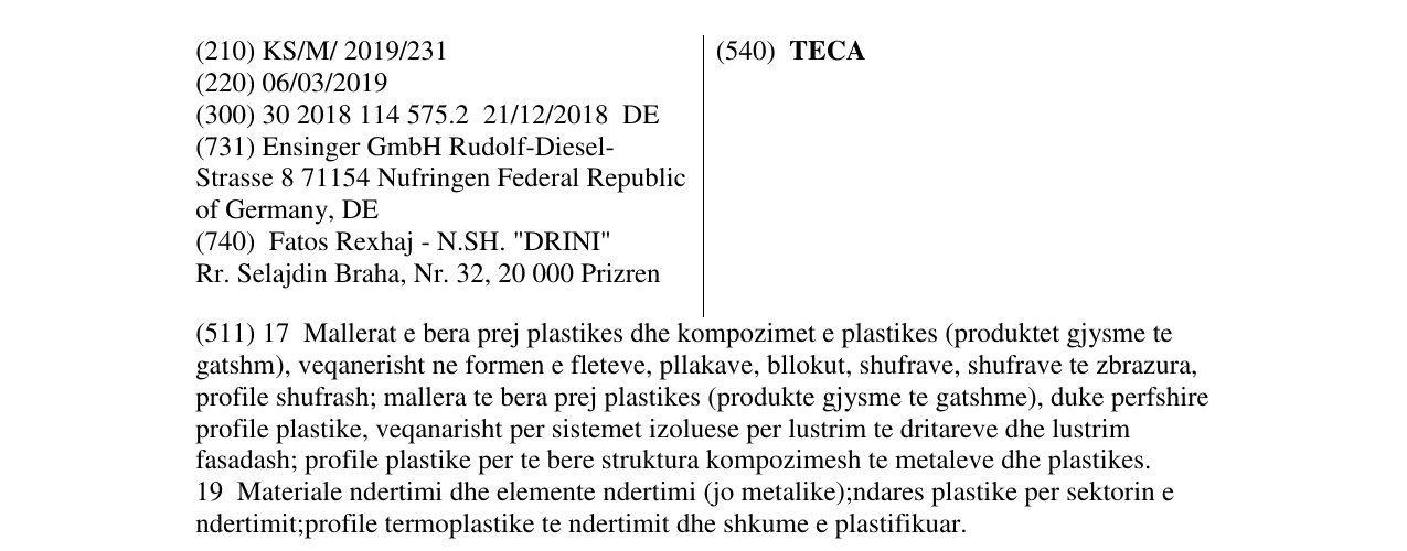 Zëri i markës TECA në buletin