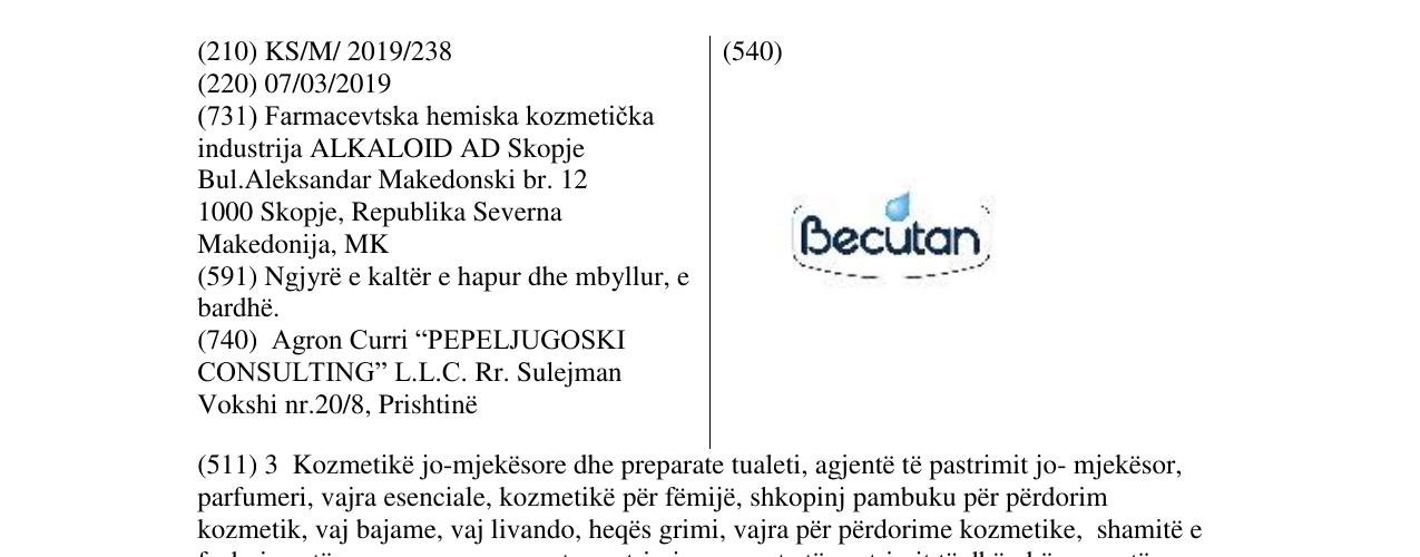 Zëri i markës Becutan në buletin