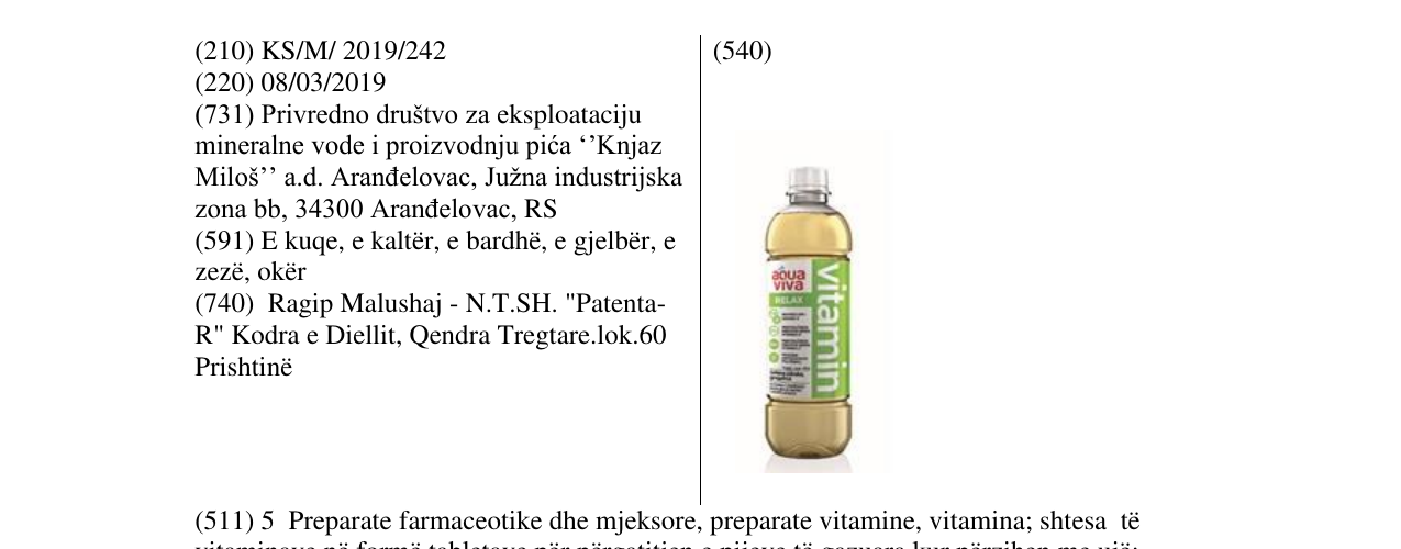 Zëri i markës vitamin në buletin