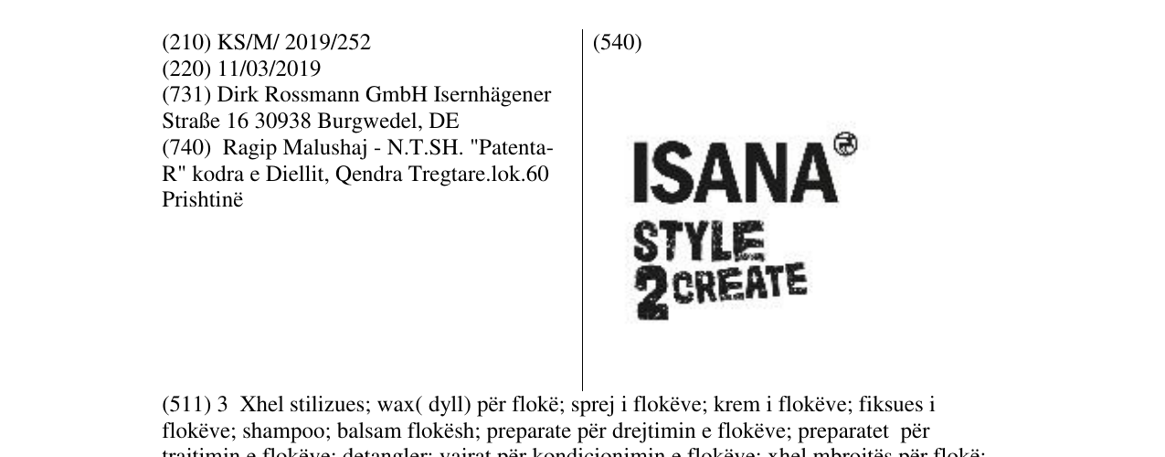 Zëri i markës ISANA STYLE 2 CREATE në buletin