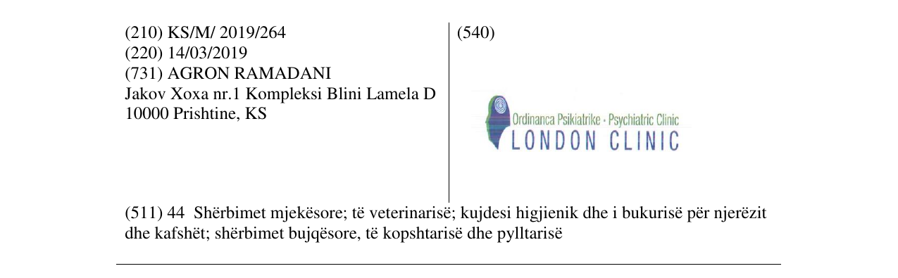 Zëri i markës LONDON CLINIC në buletin
