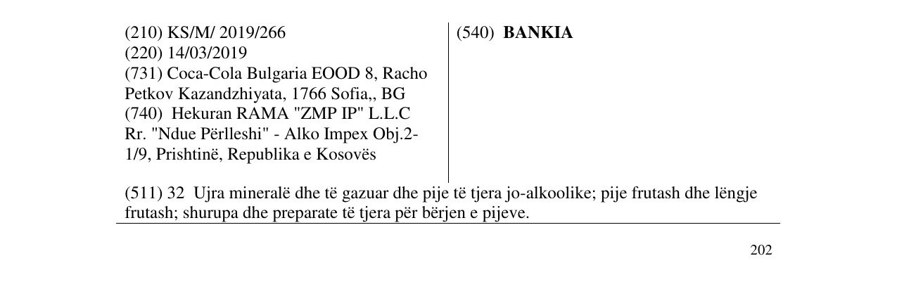 Zëri i markës BANKIA në buletin