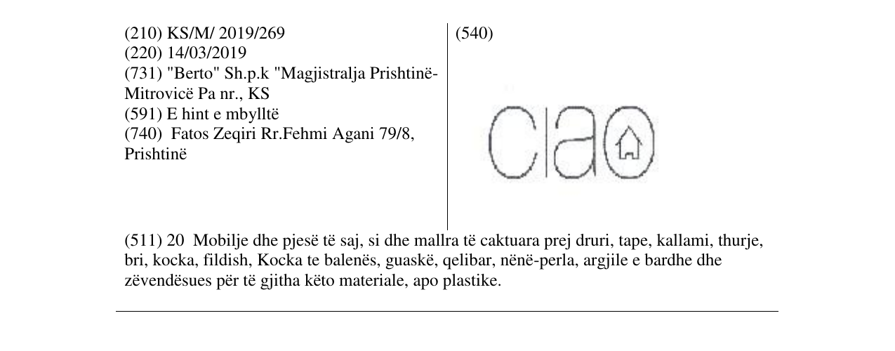 Zëri i markës ciao në buletin