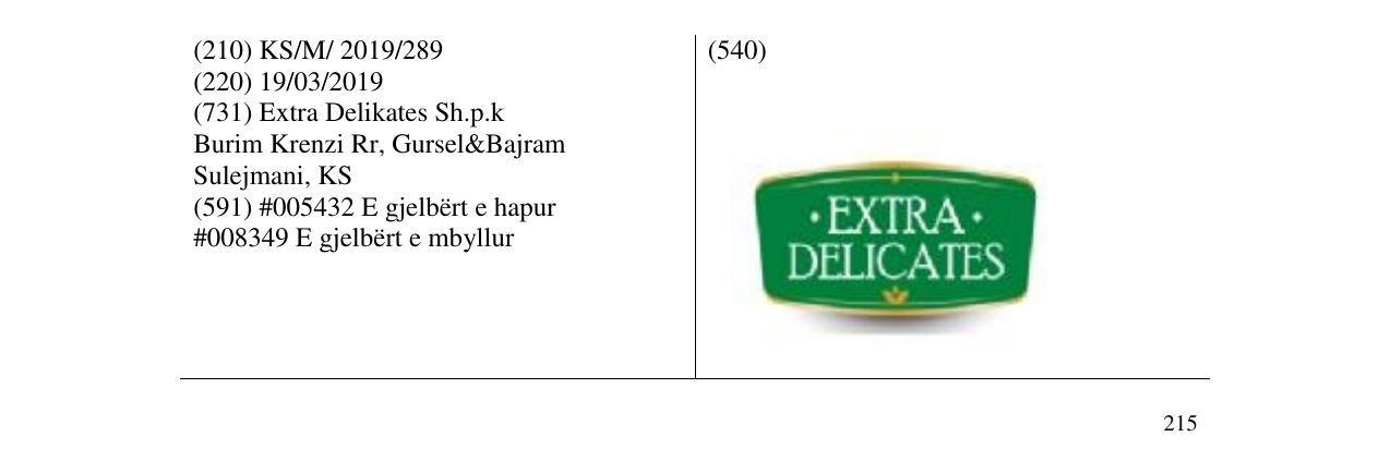 Zëri i markës EXTRA DELICATES në buletin