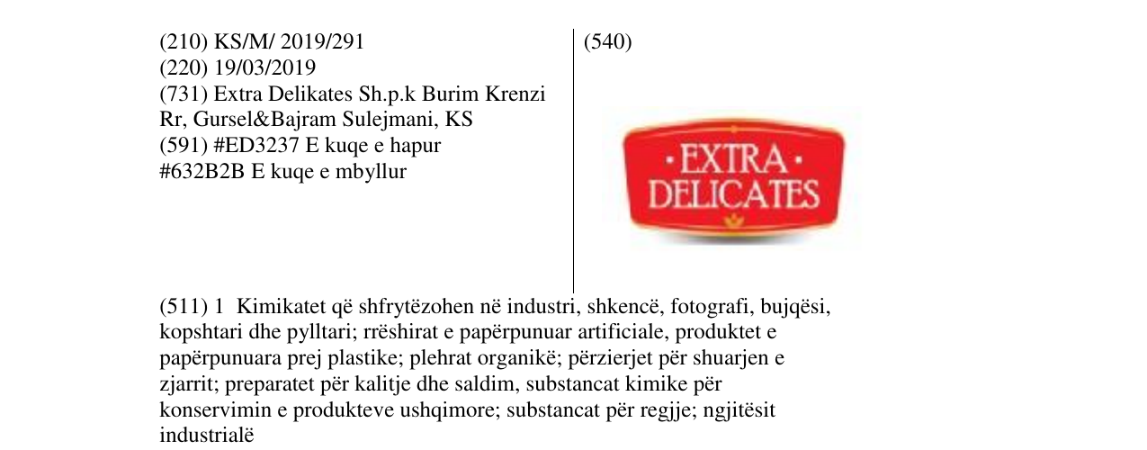La voce del marchio EXTRA DELICATES nel bollettino