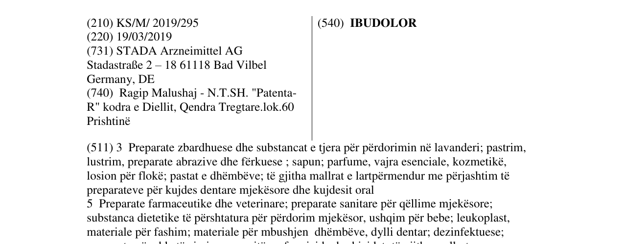 Zëri i markës IBUDOLOR në buletin