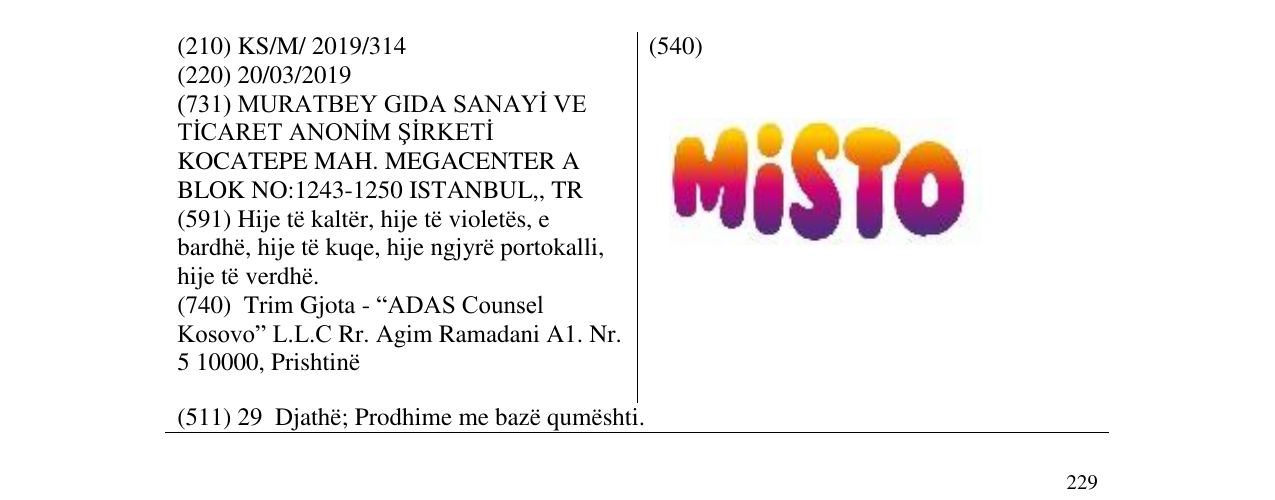 Zëri i markës MISTO në buletin