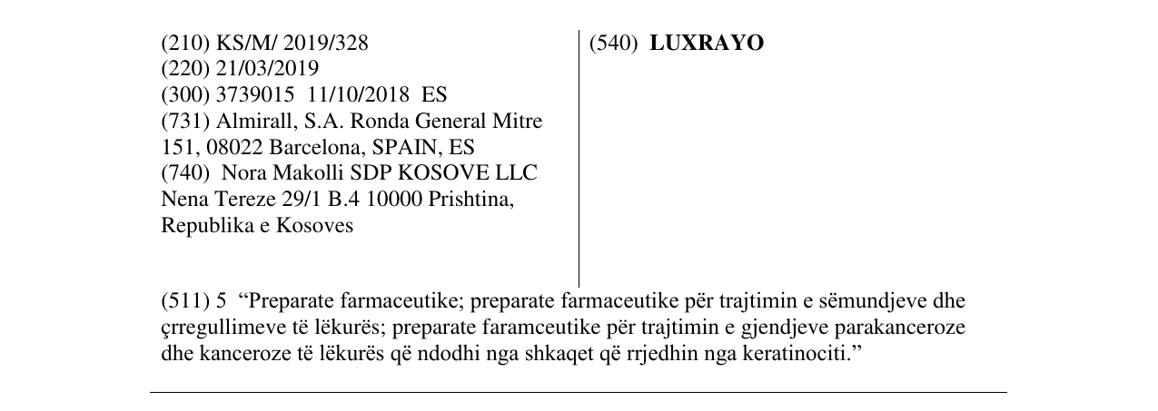 Zëri i markës LUXRAYO në buletin
