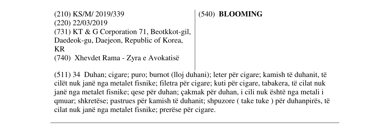 Zëri i markës BLOOMING në buletin