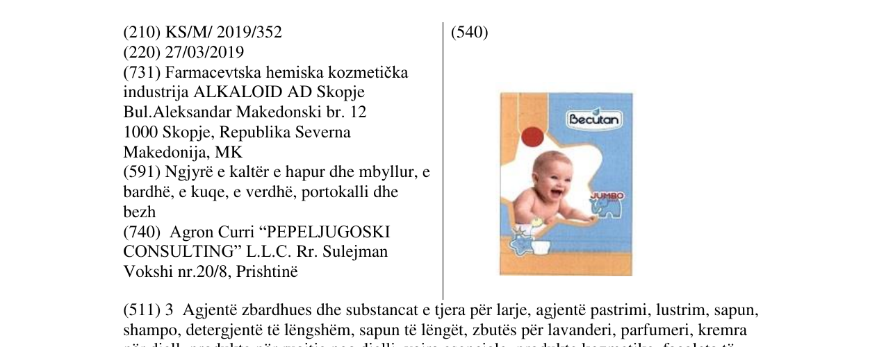 Zëri i markës Becutan në buletin