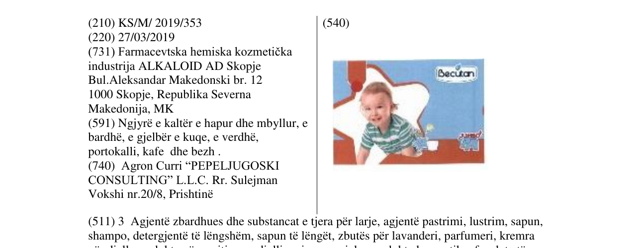 Zëri i markës Becutan në buletin