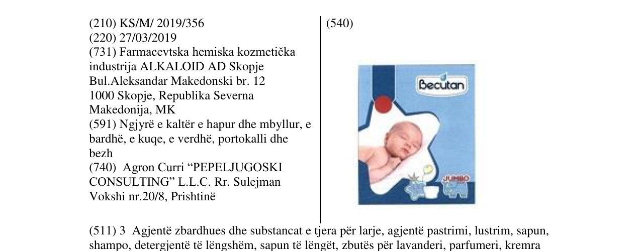 Zëri i markës Becutan në buletin