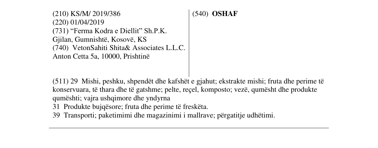Zëri i markës OSHAF në buletin