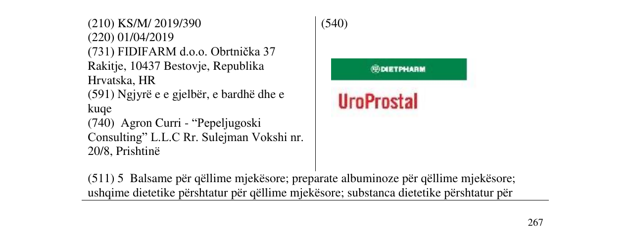 Zëri i markës UroProstal në buletin