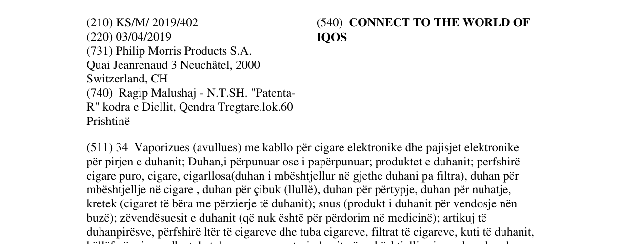 Zëri i markës CONNECT TO THE WORLD OF IQOS në buletin