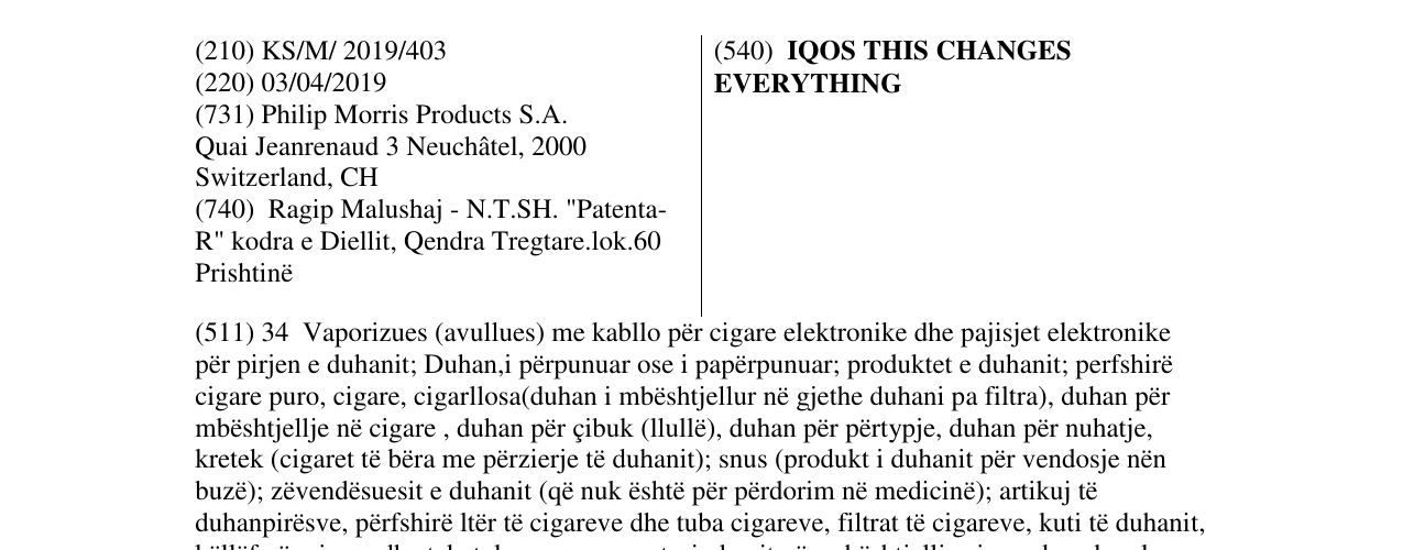 Zëri i markës IQOS THIS CHANGES EVERYTHING në buletin