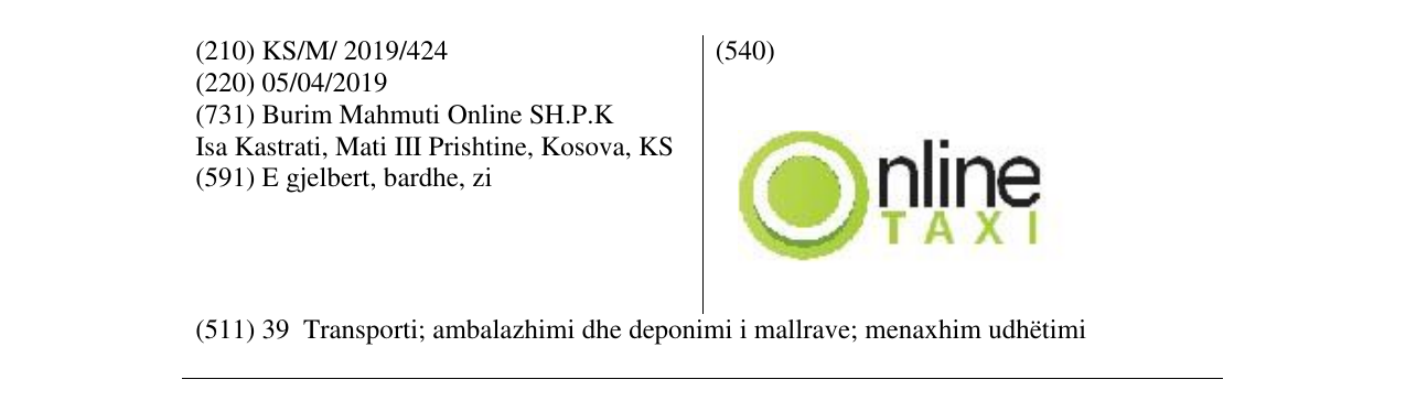 Zëri i markës online TAXI në buletin