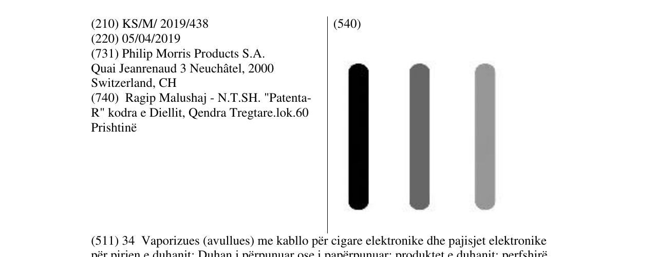 Zëri i markës Markë figurative në buletin
