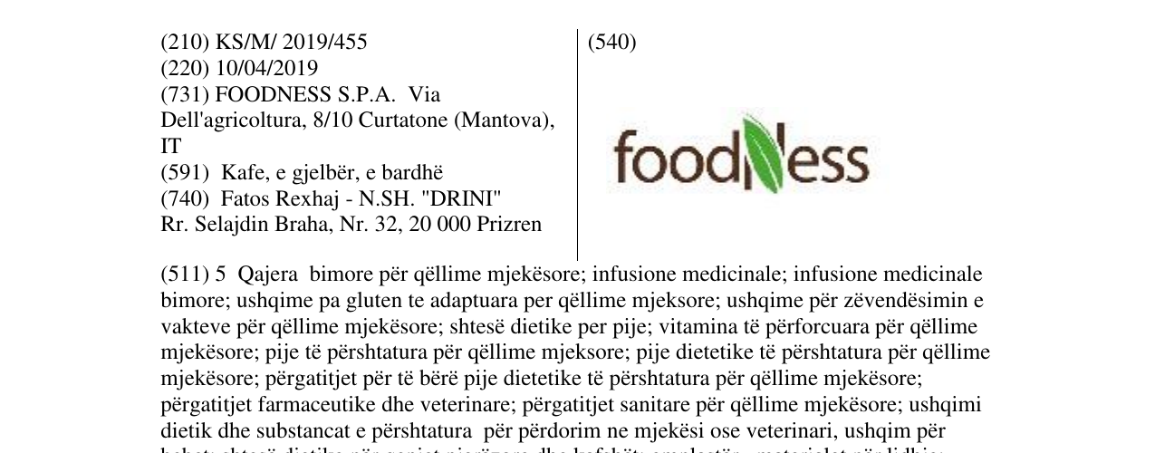Zëri i markës foodness në buletin