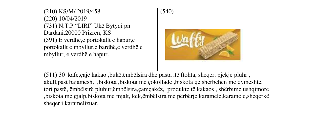 Zëri i markës Waffy në buletin