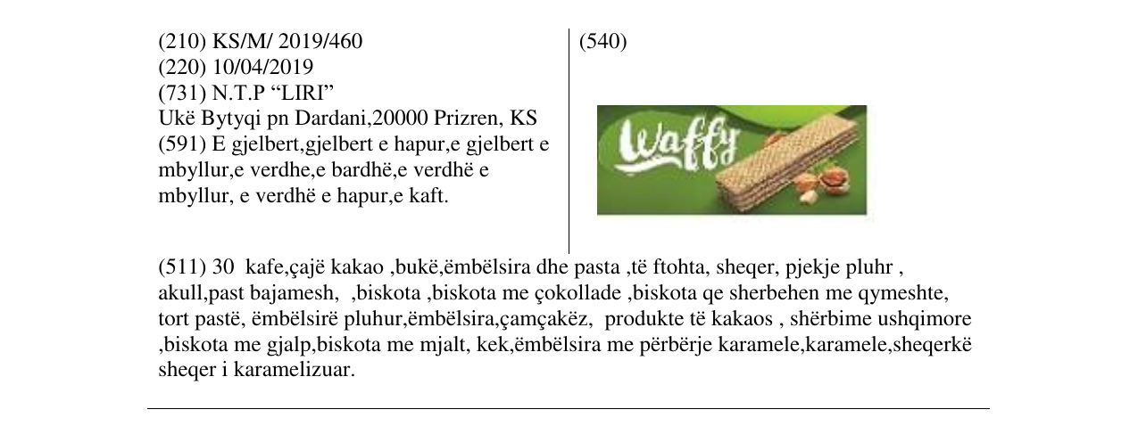 Zëri i markës Waffy në buletin