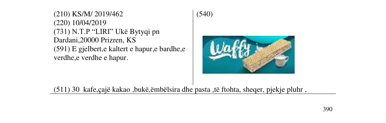 Zëri i markës Waffy në buletin