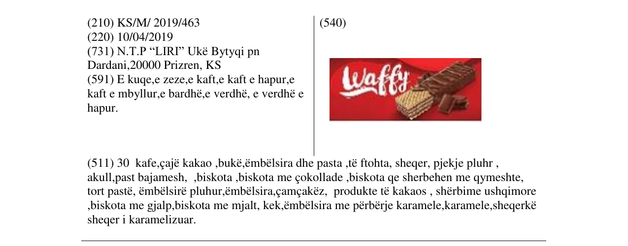 Zëri i markës Waffy në buletin