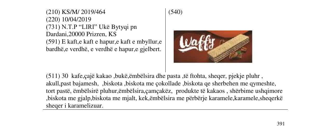 Zëri i markës Waffy në buletin
