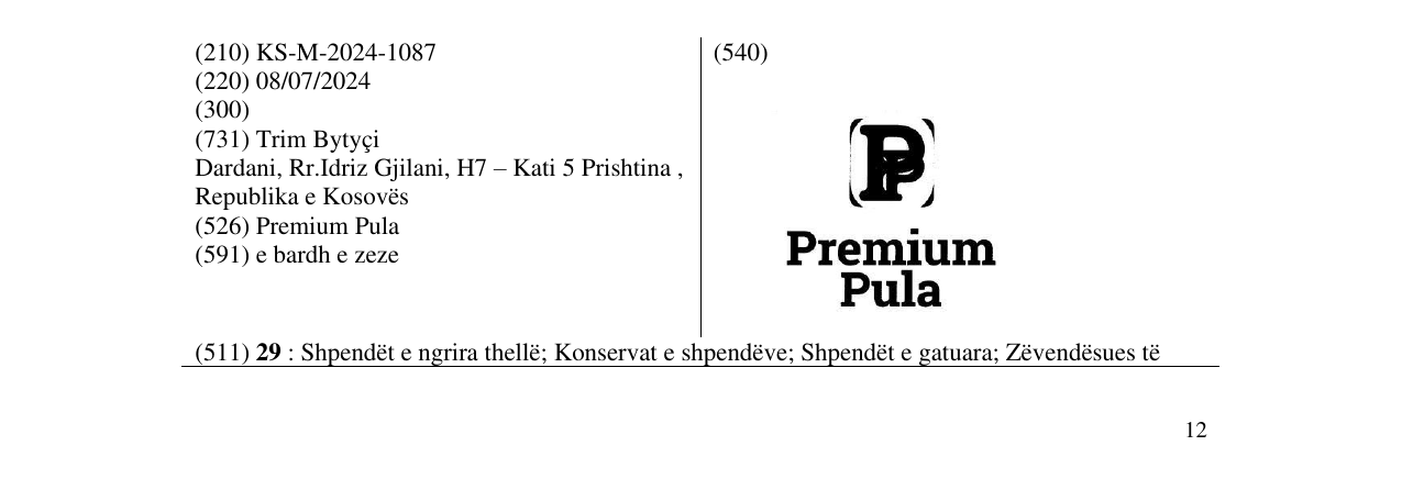 Zëri i markës PREMIUM PULA në buletin