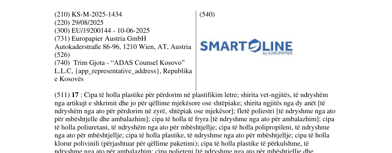 Zëri i markës SMART LINE byEUROPAPIER në buletin