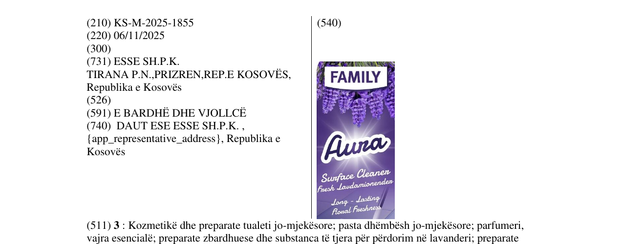 Zëri i markës FAMILY Aura në buletin