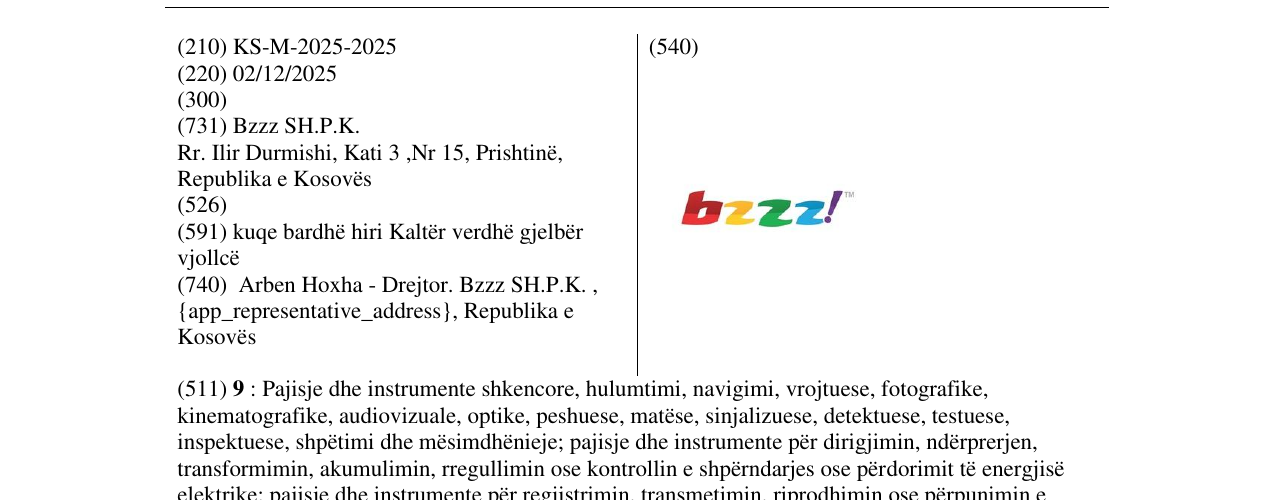 Zëri i markës bzzz! në buletin