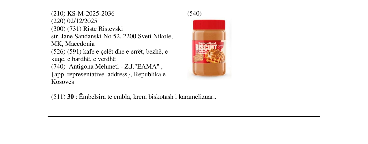 Zëri i markës BUSCUIT në buletin