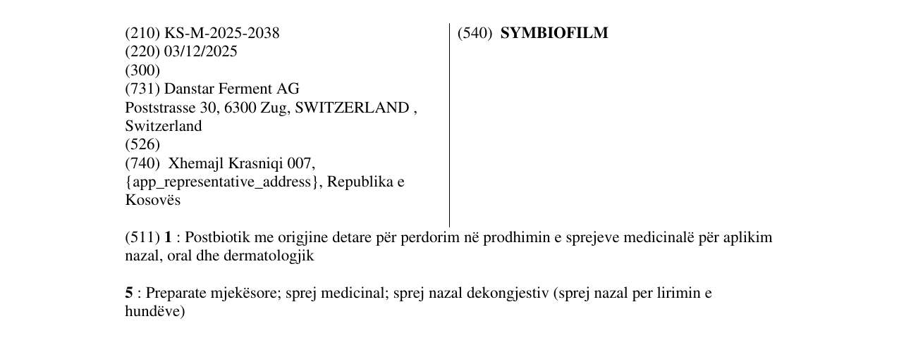 Zëri i markës SYMBIOFILM në buletin