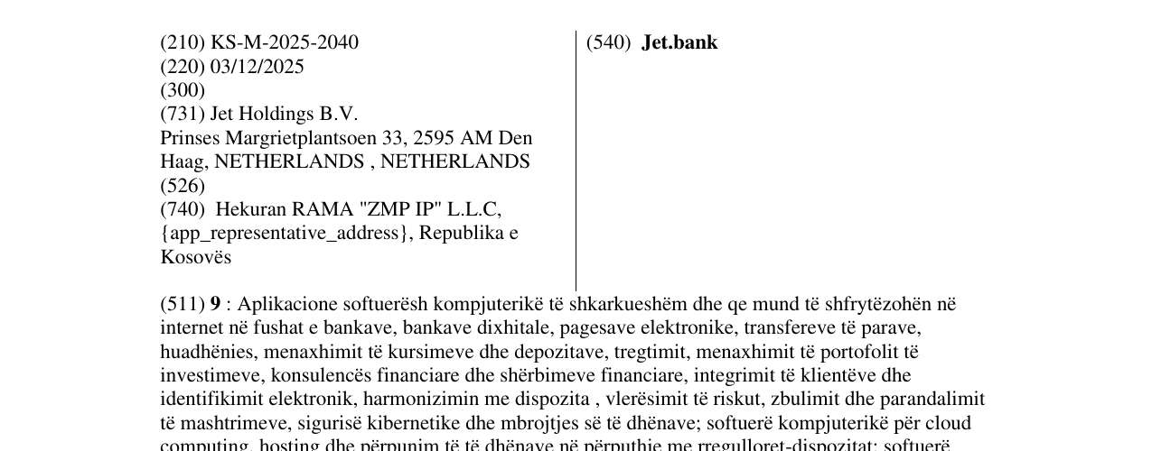 Zëri i markës Jet.bank në buletin