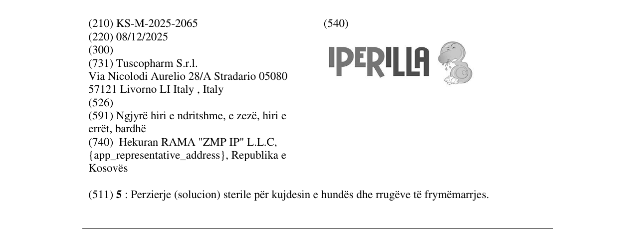 Zëri i markës IPERILLA në buletin