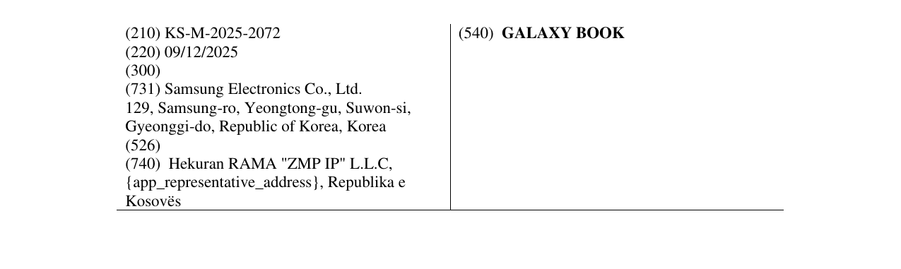 Zëri i markës GALAXY BOOK në buletin